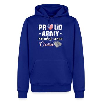 Proud Army National Guard Cousin USA Heart Flag Gi - Men's Premium Hoodie - royal blue - Front