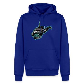 Cute map of West Virginia Charleston Lewisburg - Men's Premium Hoodie - royal blue - Front