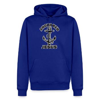 Anchored In Jesus Christian Religious - Men's Premium Hoodie - royal blue - Front