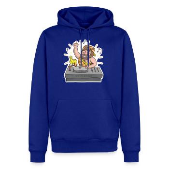 Cute Caveman Deejay Lets Rock Pun - Men's Premium Hoodie - royal blue - Front