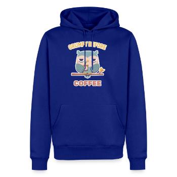 Grouchy Owl Grumpy Before Coffee - Men's Premium Hoodie - royal blue - Front