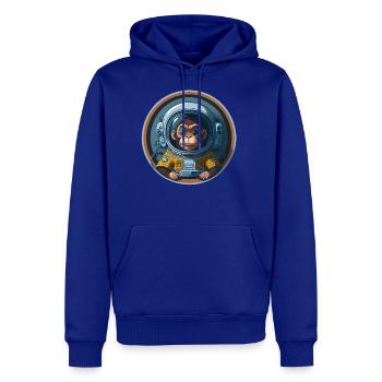 An Astronaut monkey circular design - Men's Premium Hoodie - royal blue - Front
