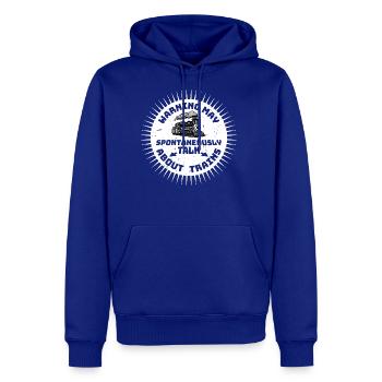 Warning May Spontaneously Talk About Trains Quote - Men's Premium Hoodie - royal blue - Front