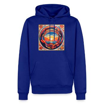 Colourful sunset circular graphic - Men's Premium Hoodie - royal blue - Front