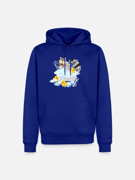 Raccoon, bubbles and Rubber Duckies - Men's Premium Hoodie - royal blue