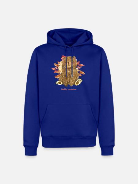 Hello Autumn with Bear - Men's Premium Hoodie - royal blue