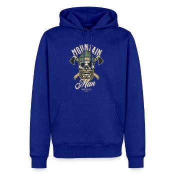 Mountain man; Outdoor; axes; skull; bearded; woods - Men's Premium Hoodie - royal blue - Front