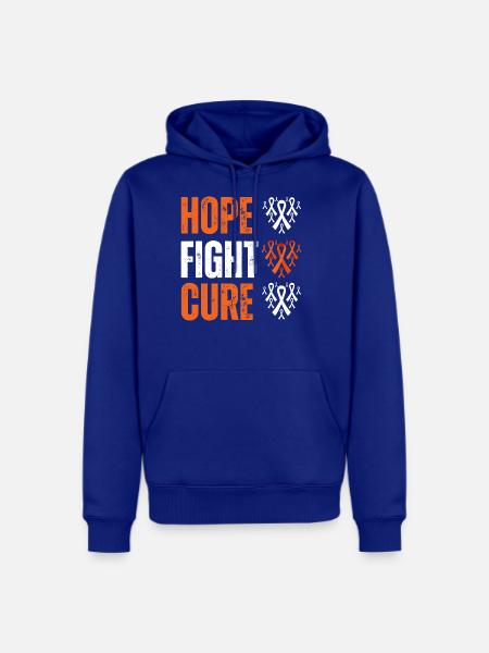Hope Fight Cure Multiple Sclerosis Awareness - Men's Premium Hoodie - royal blue