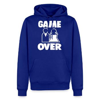 Enterrement de vie de garçon de mariage Enterrement de vie de jeune fille Game Over - Molleton à capuche Premium pour homme - bleu roi - Devant
