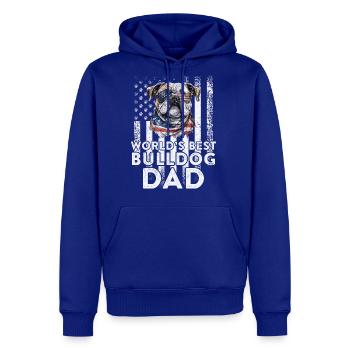 Vintage Usa Flag World s Best English Bulldog Dad - Men's Premium Hoodie - royal blue - Front