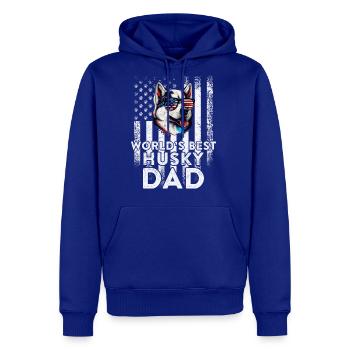 Vintage Usa Flag World s Best Siberian Husky Dog - Men's Premium Hoodie - royal blue - Front