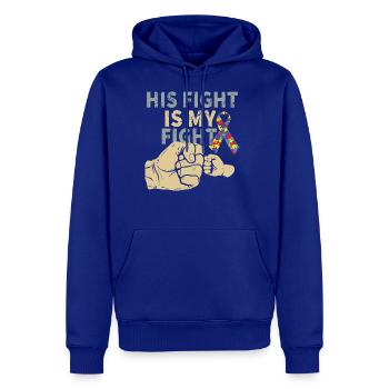 His Fight Is My Fight Autism T-Shirt - Men's Premium Hoodie - royal blue - Front