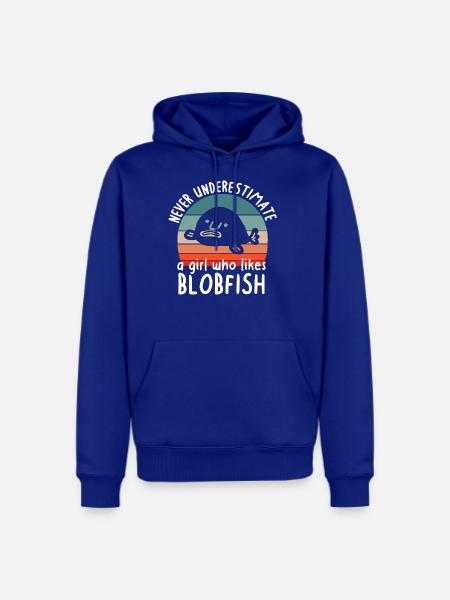 Underestimate Girls Cute Blobfish Sea Fish - Men's Premium Hoodie - royal blue