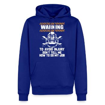 Warning To Avoid Injury Mechanic - Men's Premium Hoodie - royal blue - Front