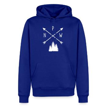 Pine Trees Pacific Northwest PNW with Arrows - Men's Premium Hoodie - royal blue - Front