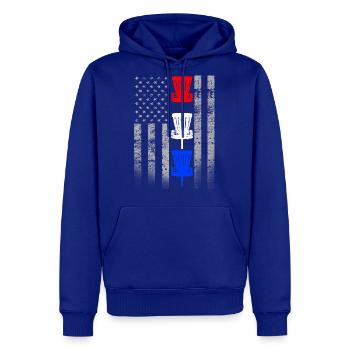 Red White and Blue Disc Golf Flag Hoodie - Men's Premium Hoodie - royal blue - Front
