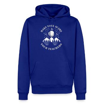 make your scars your teachers. - Men's Premium Hoodie - royal blue - Front