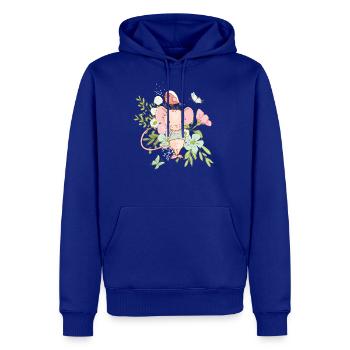 Small Flowers Mouse With Bird I Watercolor Motif - Men's Premium Hoodie - royal blue - Front
