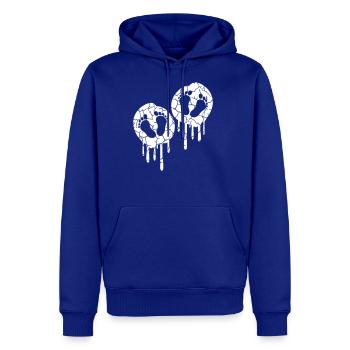 2 twins babies love pregnant belly footprint feet - Men's Premium Hoodie - royal blue - Front