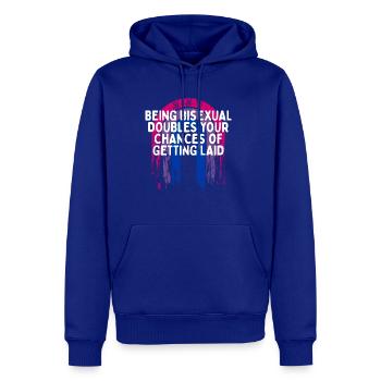 Doubles Your Chances of Getting Laid Bisexual - Men's Premium Hoodie - royal blue - Front