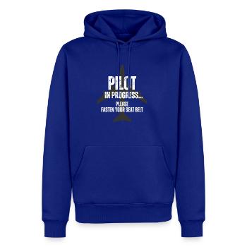 pilot in progress future pilot airplane aircraft - Men's Premium Hoodie - royal blue - Front