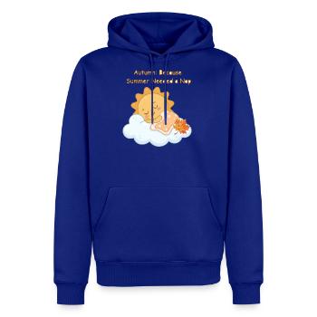 Autumn Nap on Cozy Cloud - Men's Premium Hoodie - royal blue - Front
