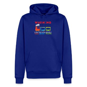 Warning I May Talk About Trains Train Railroad - Men's Premium Hoodie - royal blue - Front