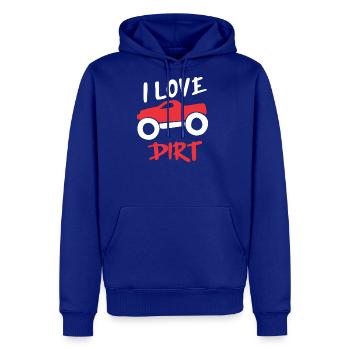 I Love Dirt Monster Truck Red Silhouette - Men's Premium Hoodie - royal blue - Front