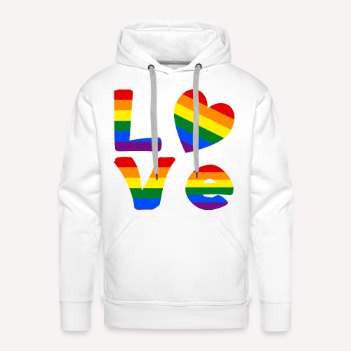 Gay Pride Rainbow LOVE - Men's Premium Hoodie
