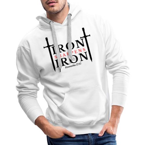 Iron Sharpens Iron - Proverbs 27:17 (Black & Red) - Men's Premium Hoodie