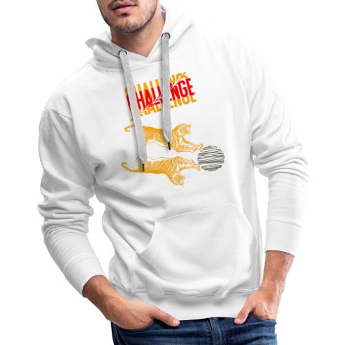Double tiger fashion, jungle feline animals. - Men's Premium Hoodie