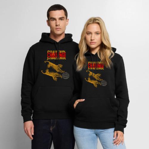 Double tiger fashion, jungle feline animals. - Men's Premium Hoodie
