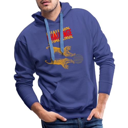 Double tiger fashion, jungle feline animals. - Men's Premium Hoodie