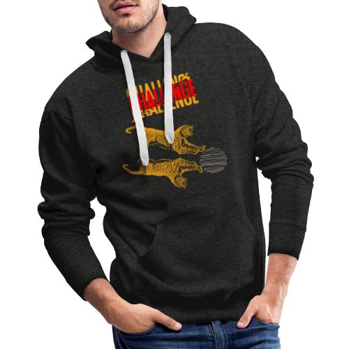 Double tiger fashion, jungle feline animals. - Men's Premium Hoodie