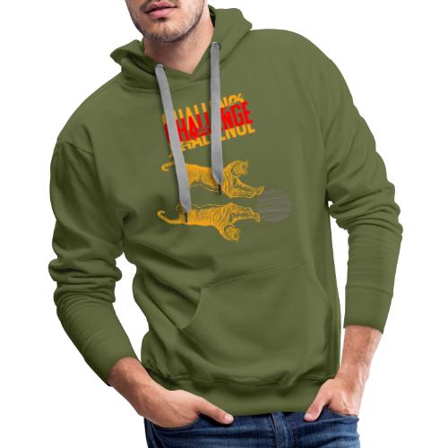 Double tiger fashion, jungle feline animals. - Men's Premium Hoodie