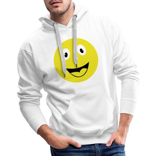 Yellow Happy Face Print - Men's Premium Hoodie