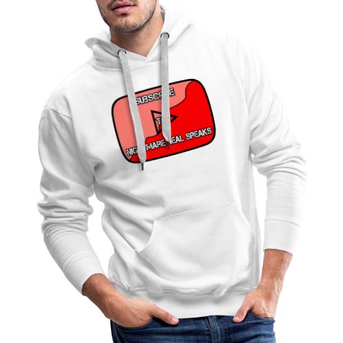 Subscribe To Nightmare Neal Speaks Red Play Button - Men's Premium Hoodie