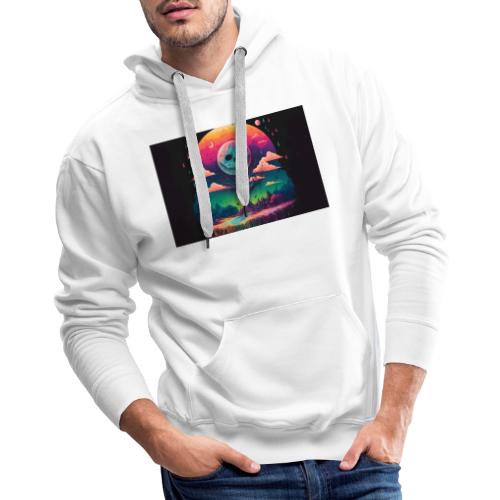 A Full Skull Moon Smiles Down On You - Psychedelic - Men's Premium Hoodie