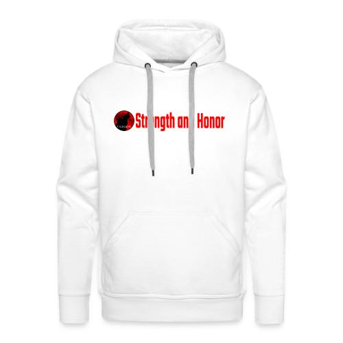 Strength and Honor - Red Letters - Men's Premium Hoodie