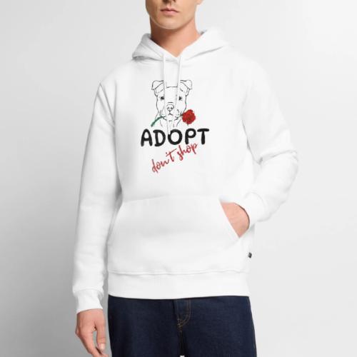 Retro Adopt Dont Shop Cute Puppy Rose Tee - Men's Premium Hoodie