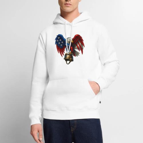 American Flag Bald Eagle - Helmet - Men's Premium Hoodie