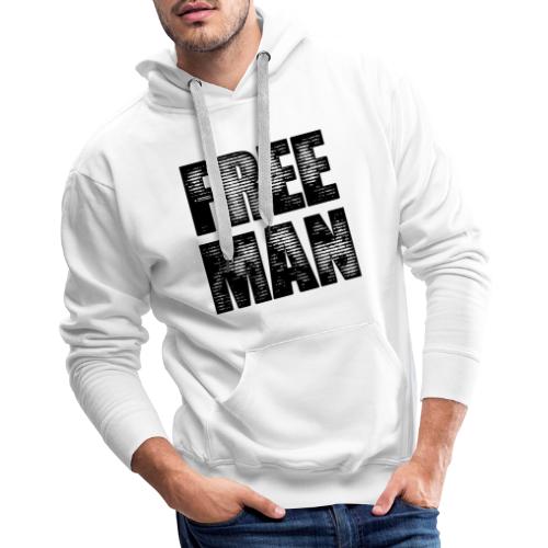 FREE MAN - Black Graphic - Men's Premium Hoodie