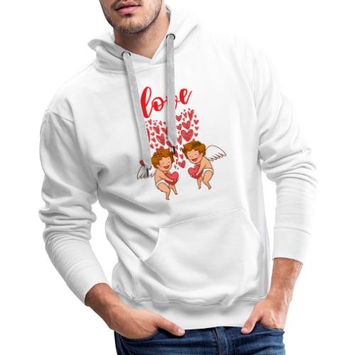 Cupid Love Designs, cupid love angel vibration. - Men's Premium Hoodie
