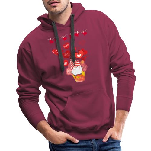 Design wrapped in love hearts, vibrating in love. - Men's Premium Hoodie