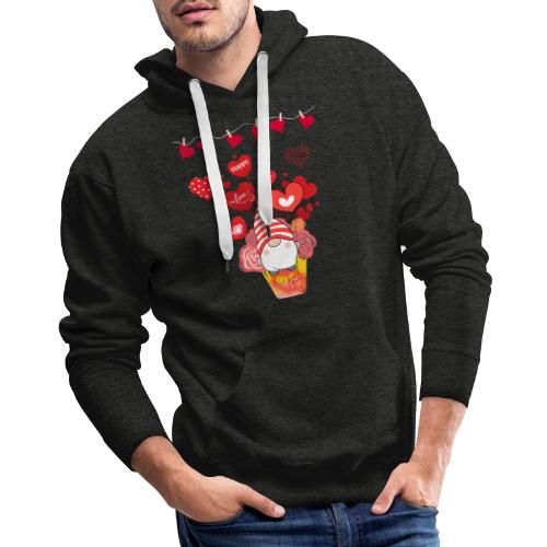 Design wrapped in love hearts, vibrating in love. - Men's Premium Hoodie