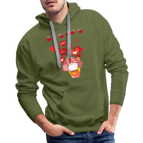 Design wrapped in love hearts, vibrating in love. - Men's Premium Hoodie