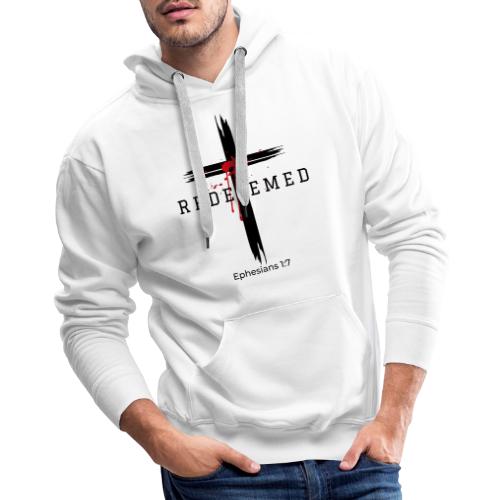 Redeemed by the blood of Jesus - Ephesians 1:7 - Men's Premium Hoodie