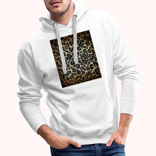 Blue Brown Black Leopard Pattern - Men's Premium Hoodie