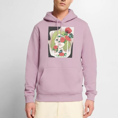 Girl with Rose Vine - Men's Premium Hoodie