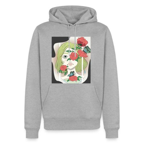Girl with Rose Vine - Men's Premium Hoodie